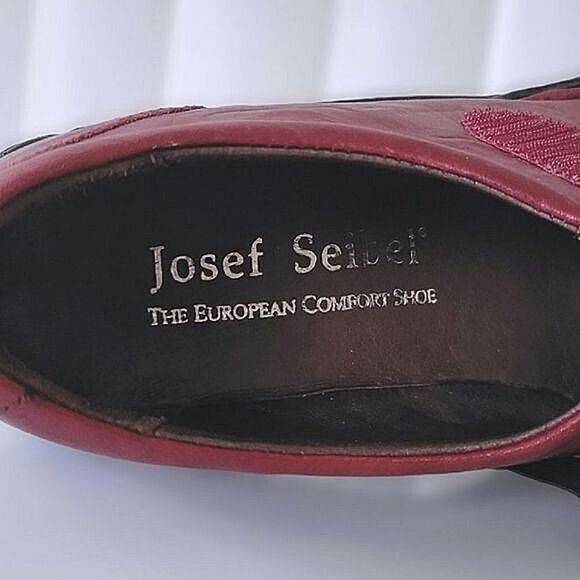 Joseph Siebel burgundy leather tapered square toe pumps - Picture 5 of 10